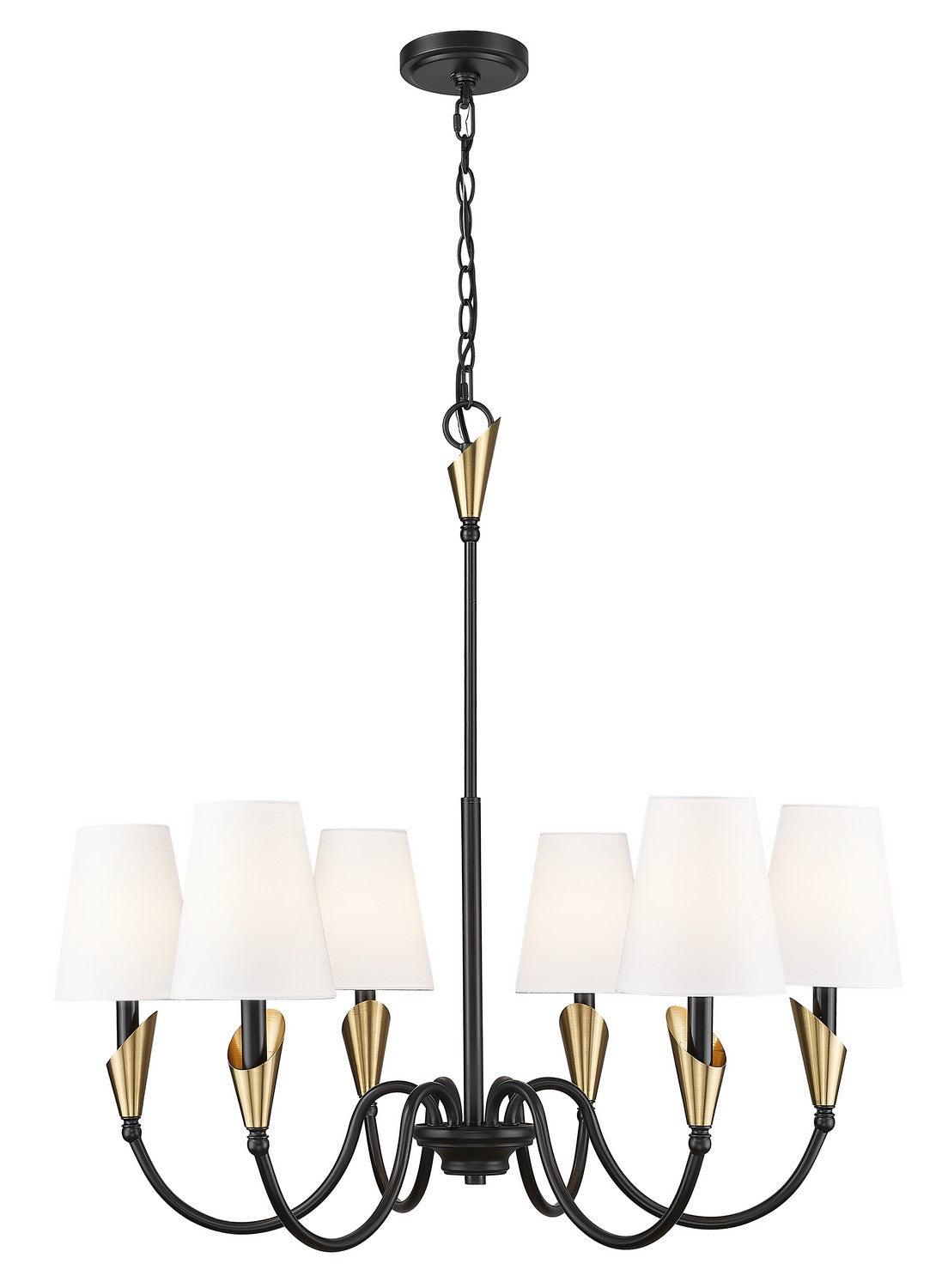 Lustre Claudelle Noir mat + Or moderne, 32" – Z-Lite