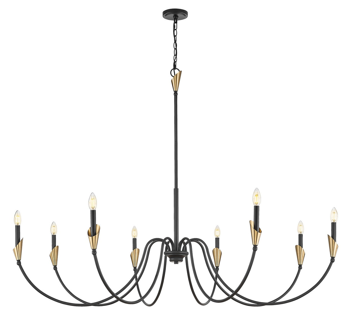 Lustre Claudelle Noir mat + Or moderne, 65" – vue 2