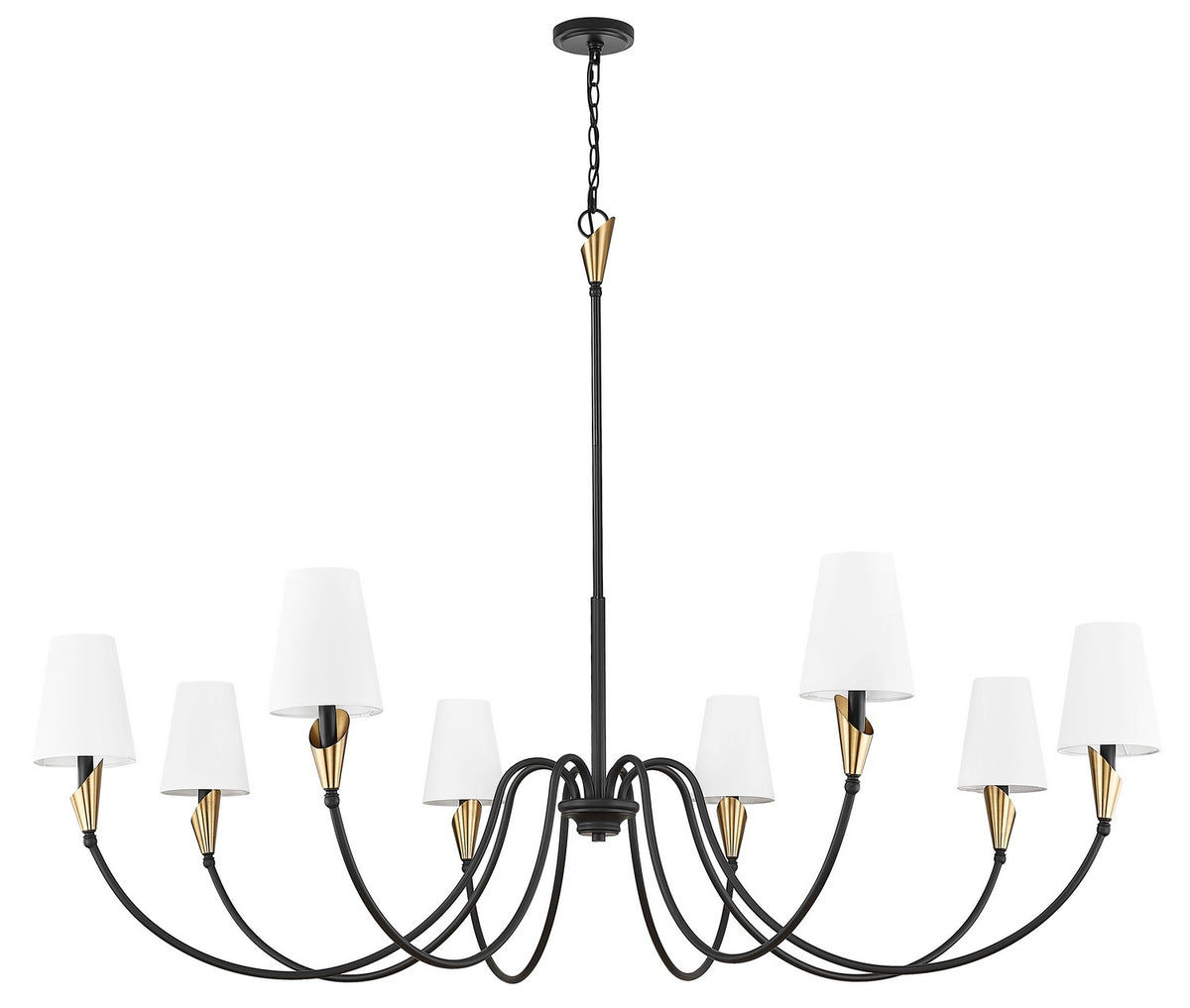 Lustre Claudelle Noir mat + Or moderne, 65" – vue 5