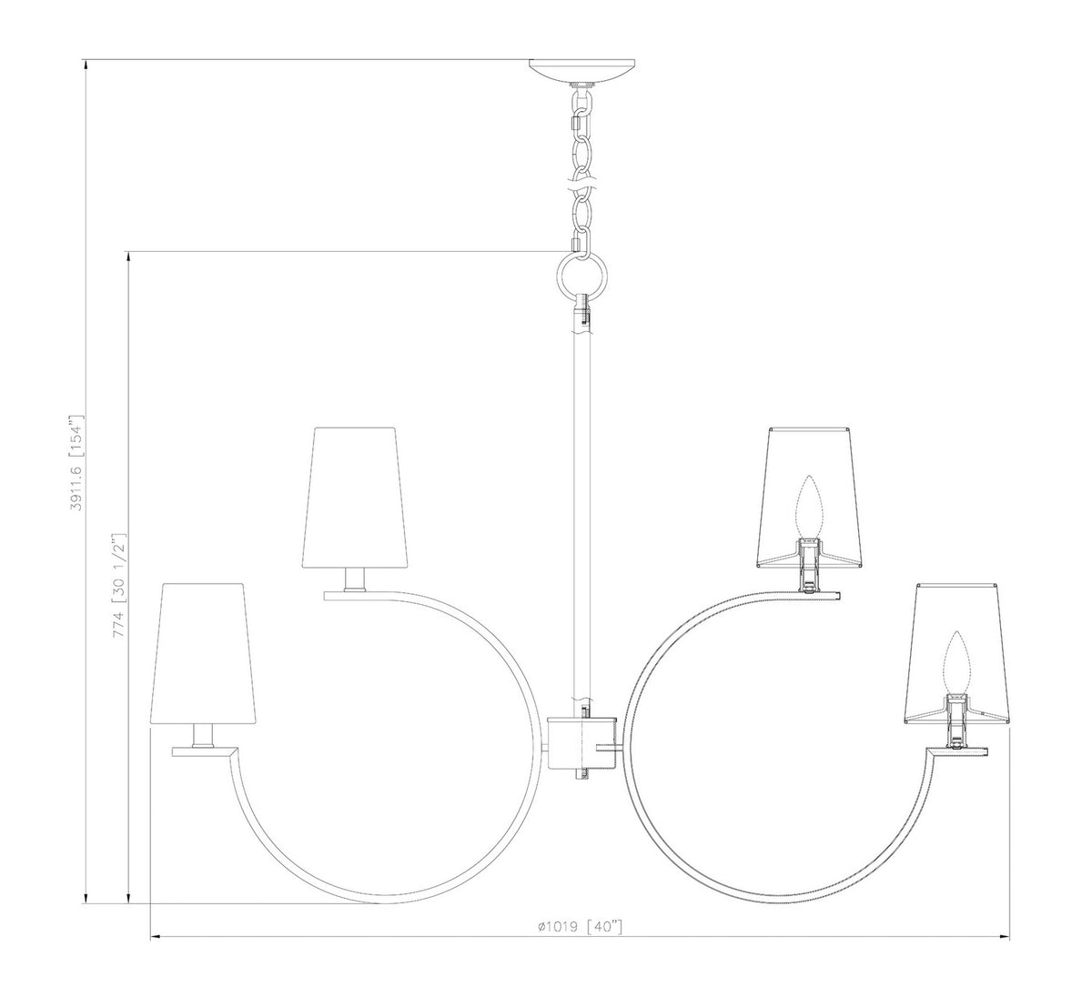 Lustre Cordelia Noir mat, 40" – vue 8