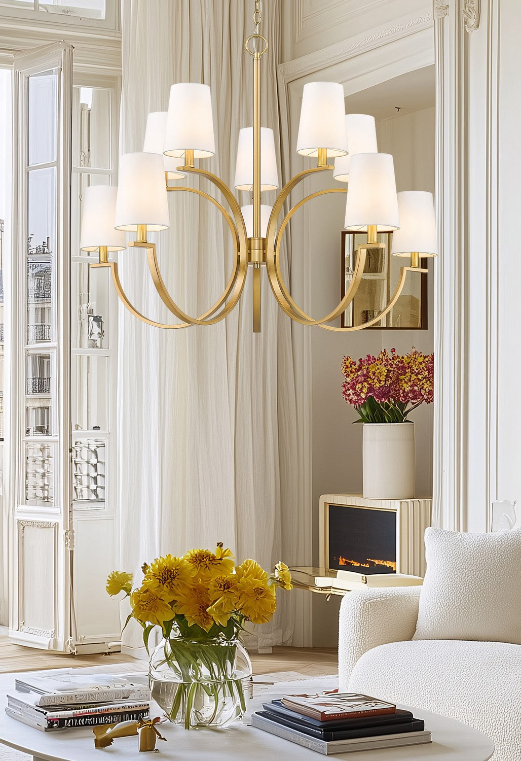 Lustre Cordelia Or moderne, 40" – vue 7
