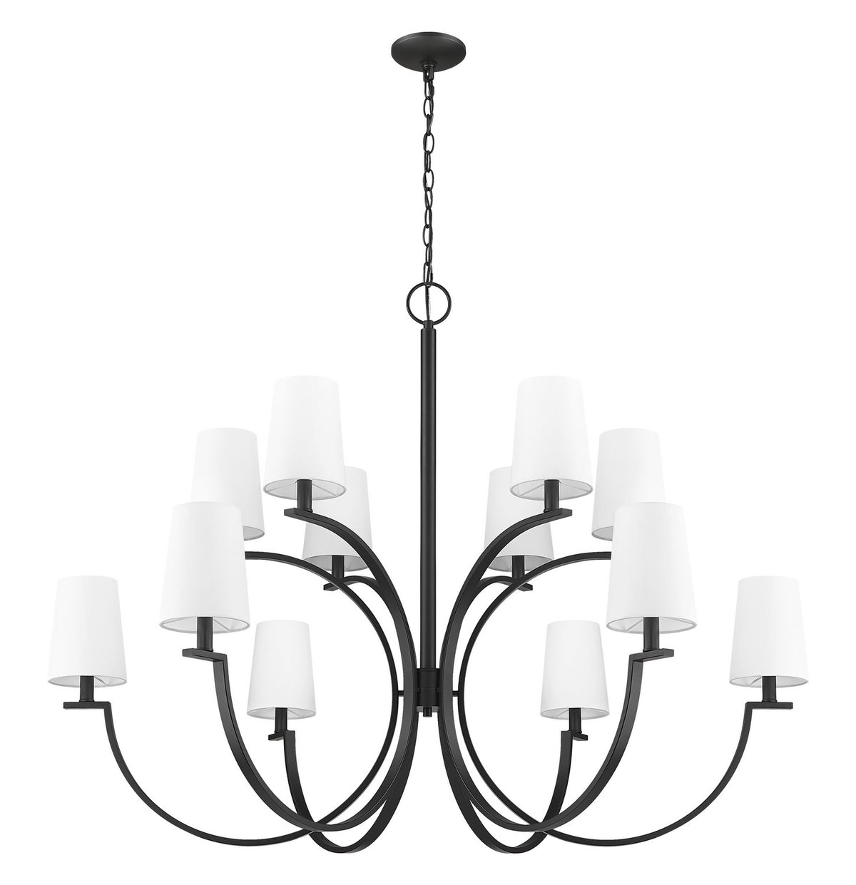 Lustre Cordelia Noir mat, 48" – vue 2