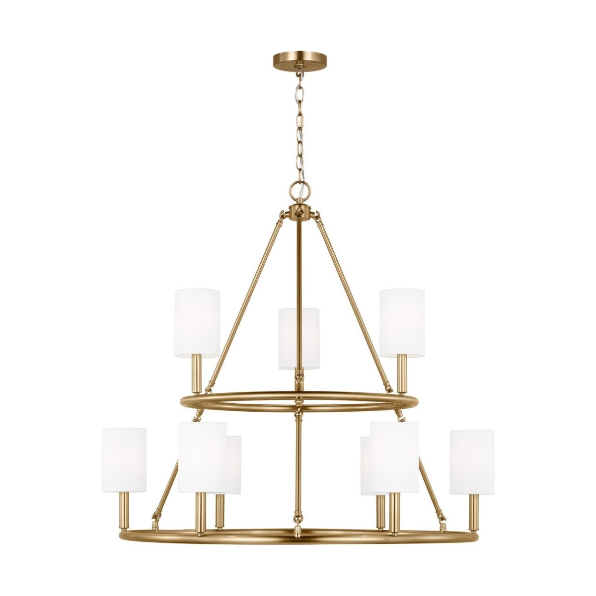 Lustre Egmont - Laiton satiné 36" by Visual Comfort Studio | Luminaires & cie