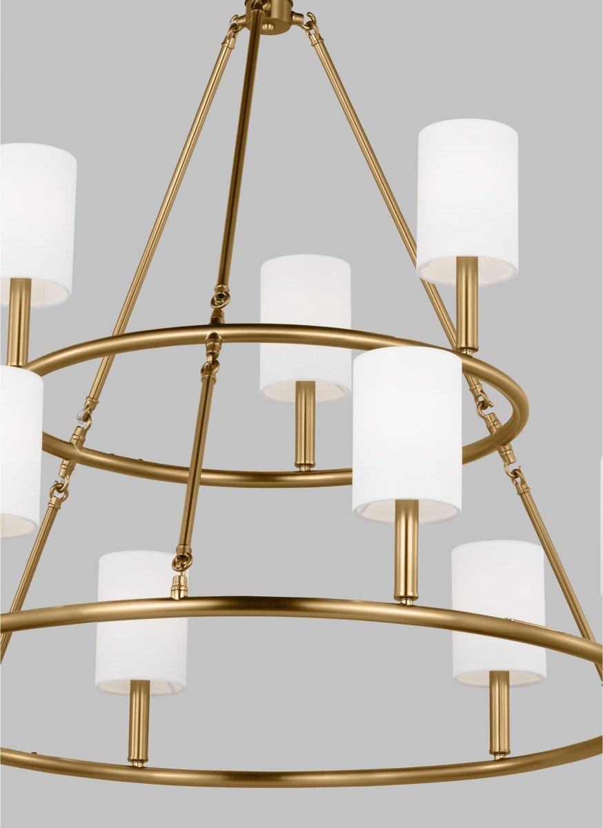 Lustre Egmont - Laiton satiné 36" by Visual Comfort Studio | Luminaires & cie
