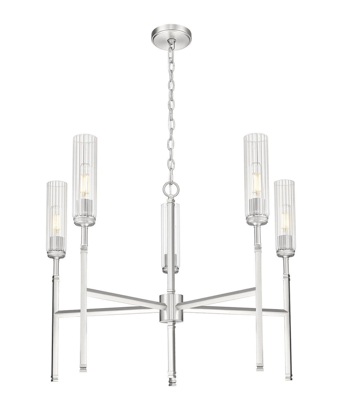 Lustre Esme Nickel brossé, nombre ampoules 5 – vue 4