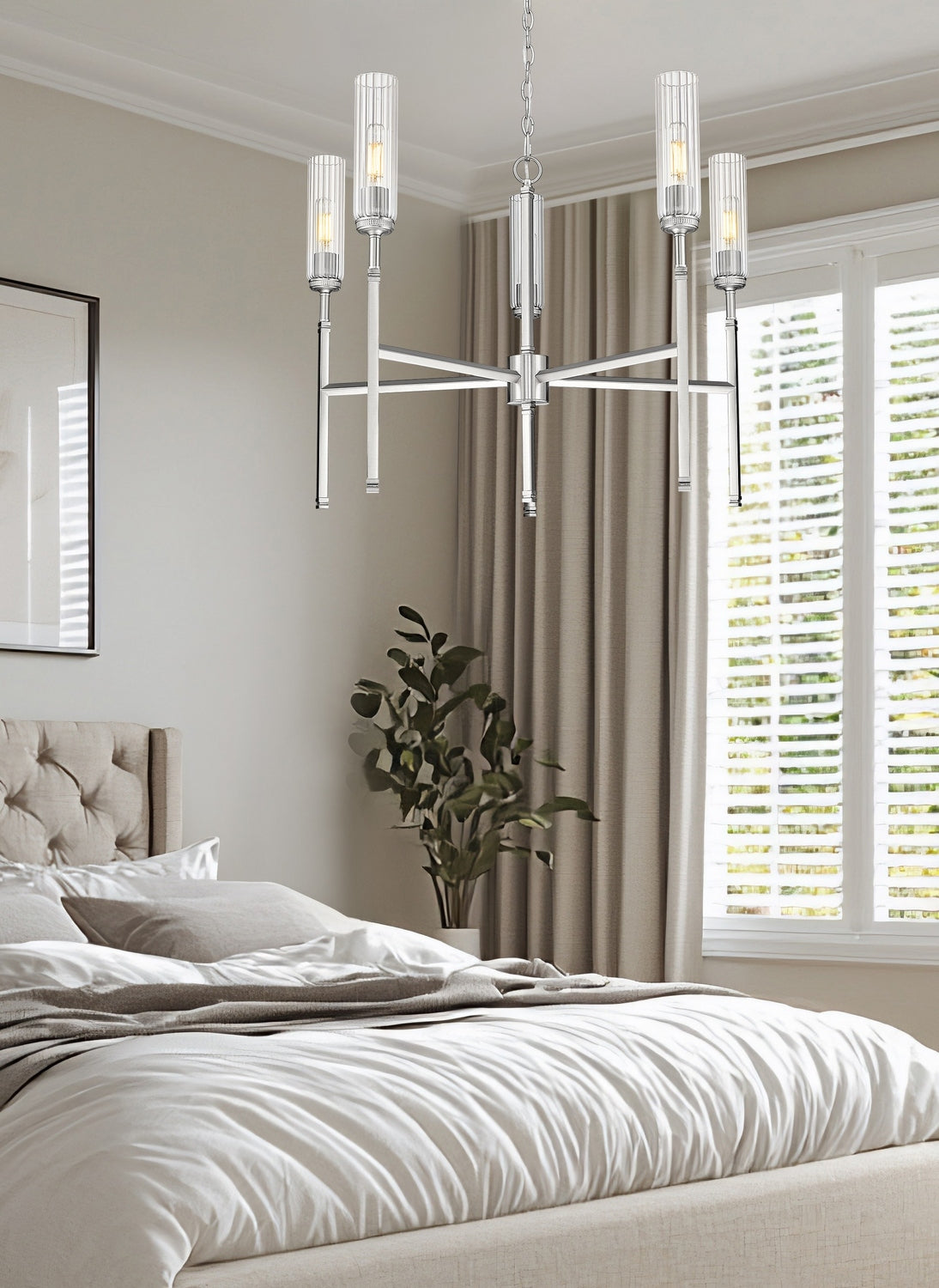 Lustre Esme Nickel brossé, nombre ampoules 5 – vue 7