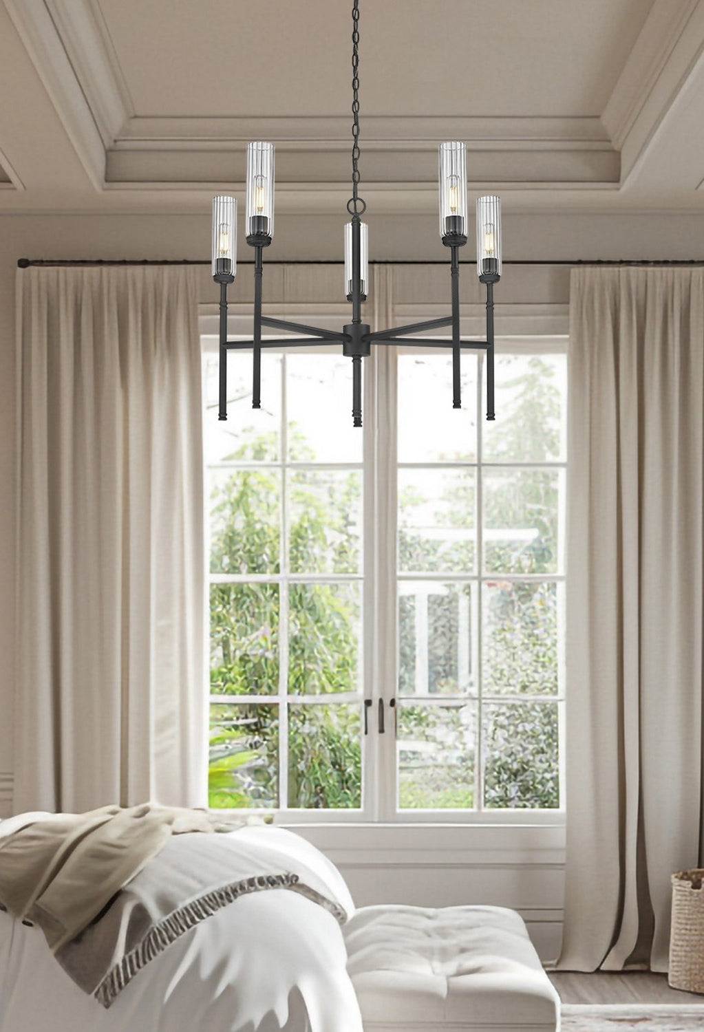 Lustre Esme Noir mat, nombre ampoules 5 – vue 7