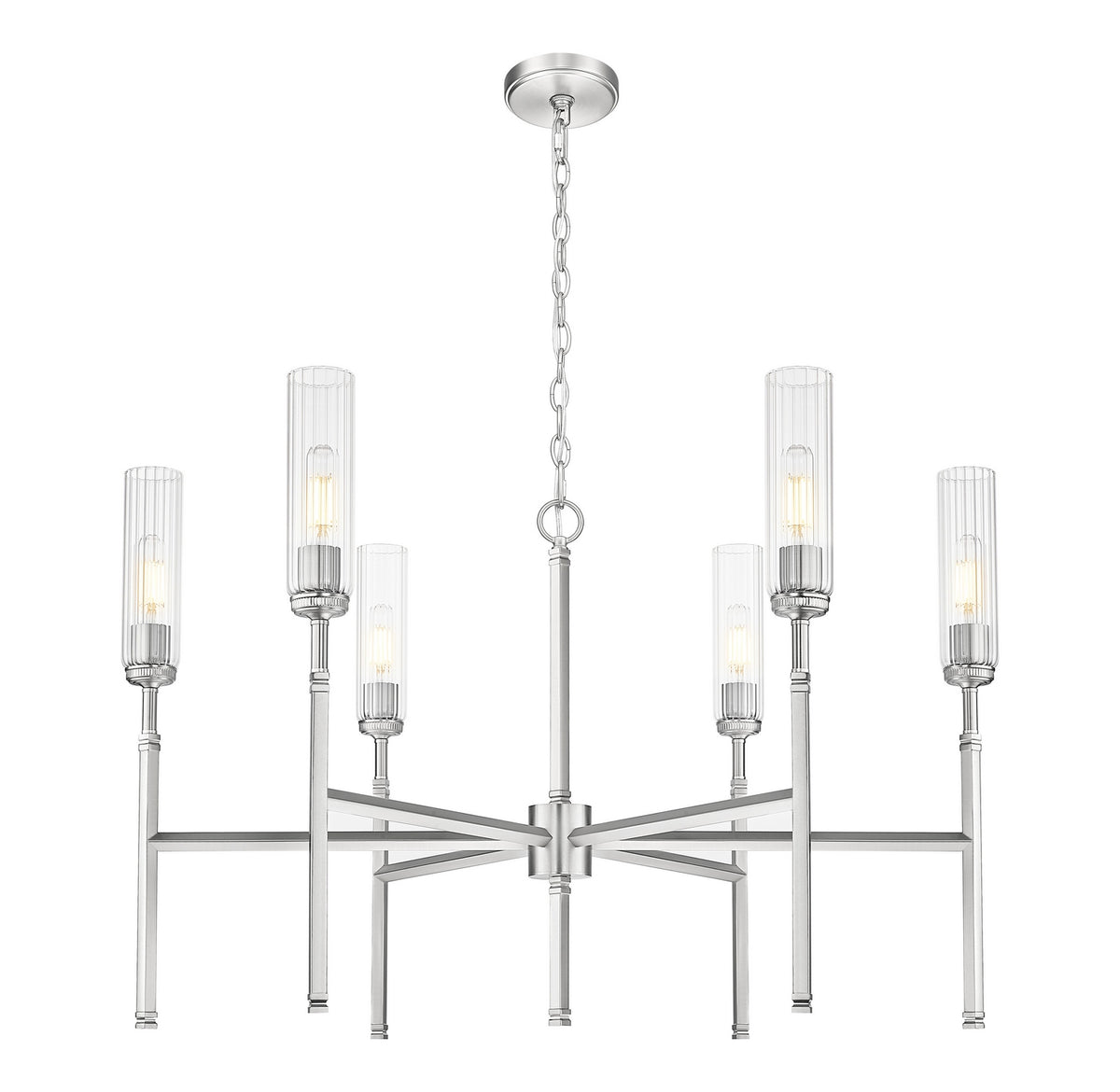 Lustre Esme Nickel brossé, nombre ampoules 6 – vue 4