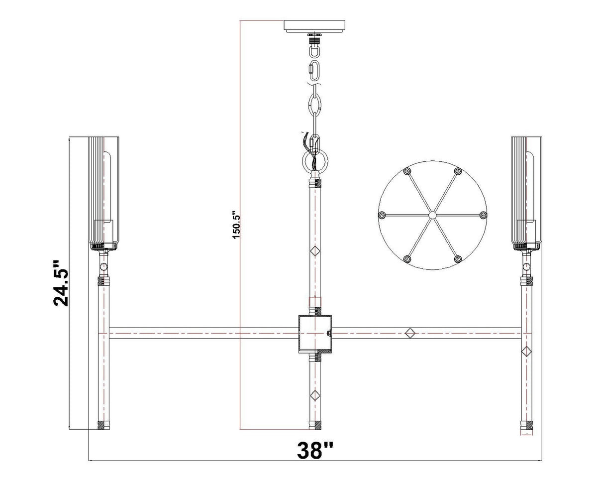 Lustre Esme Nickel brossé, nombre ampoules 6 – vue 6
