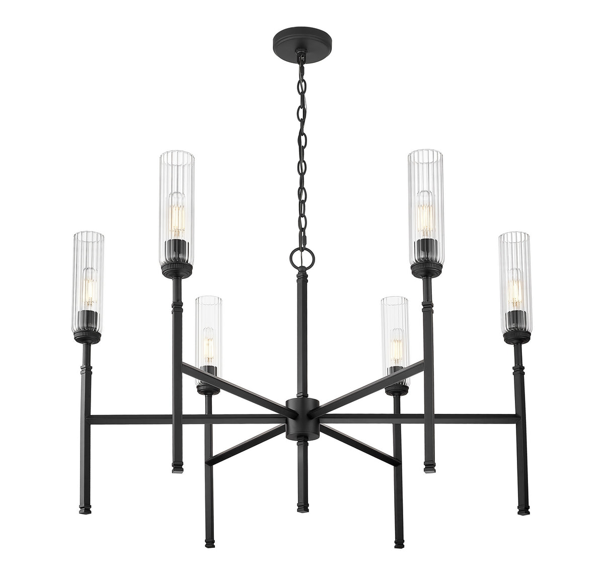 Lustre Esme Noir mat, nombre ampoules 6 – vue 3