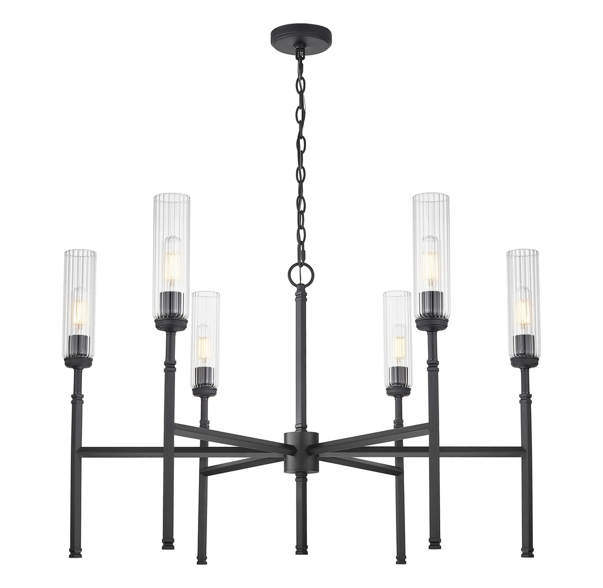 Lustre Esme Noir mat, nombre ampoules 6 – vue 4
