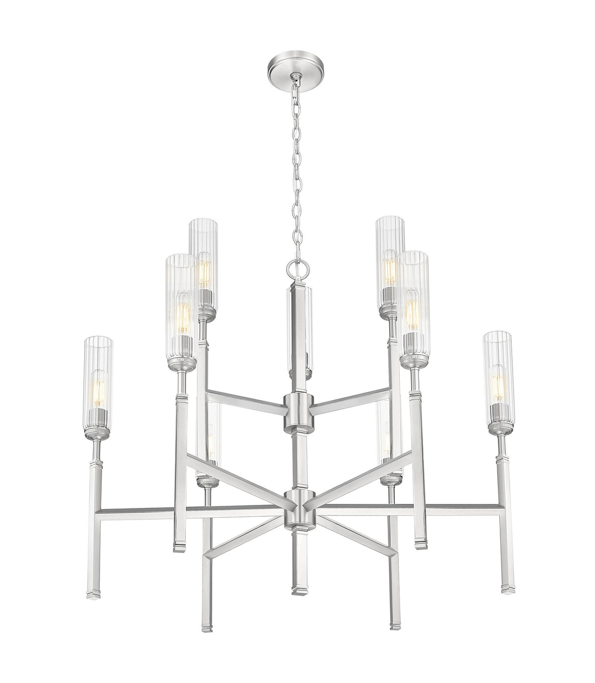 Lustre Esme Nickel brossé, nombre ampoules 9 – vue 3