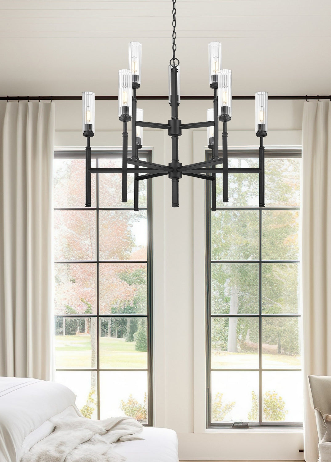 Lustre Esme Noir mat, nombre ampoules 9 – vue 8