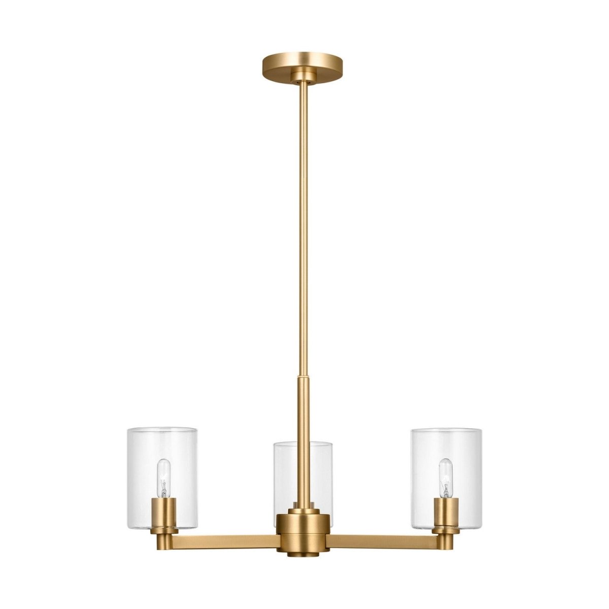 Lustre Fullton - Laiton satiné Transparent 3 by Visual Comfort Studio | Luminaires & cie