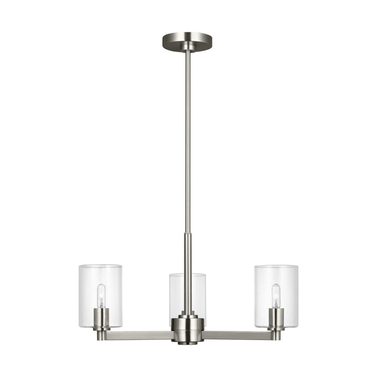 Lustre Fullton - Nickel brossé Transparent 3 by Visual Comfort Studio | Luminaires & cie