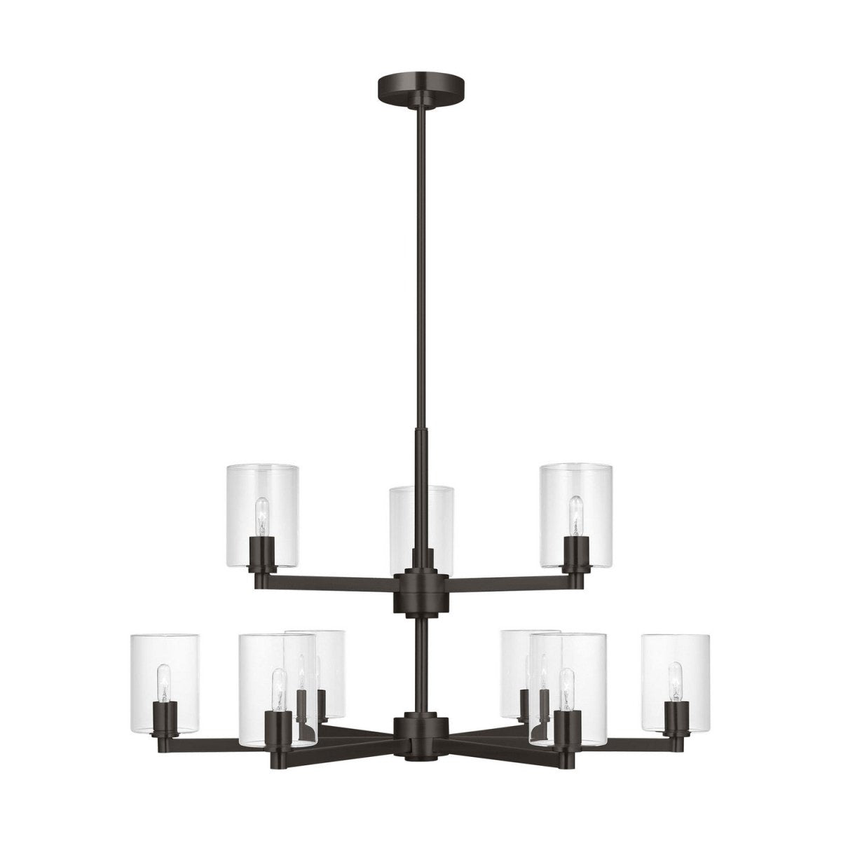 Lustre Fullton - Noir minuit Transparent 9 by Visual Comfort Studio | Luminaires & cie