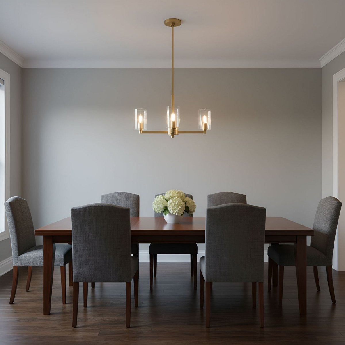Lustre Fullton - Nickel brossé Transparent 9 by Visual Comfort Studio | Luminaires & cie