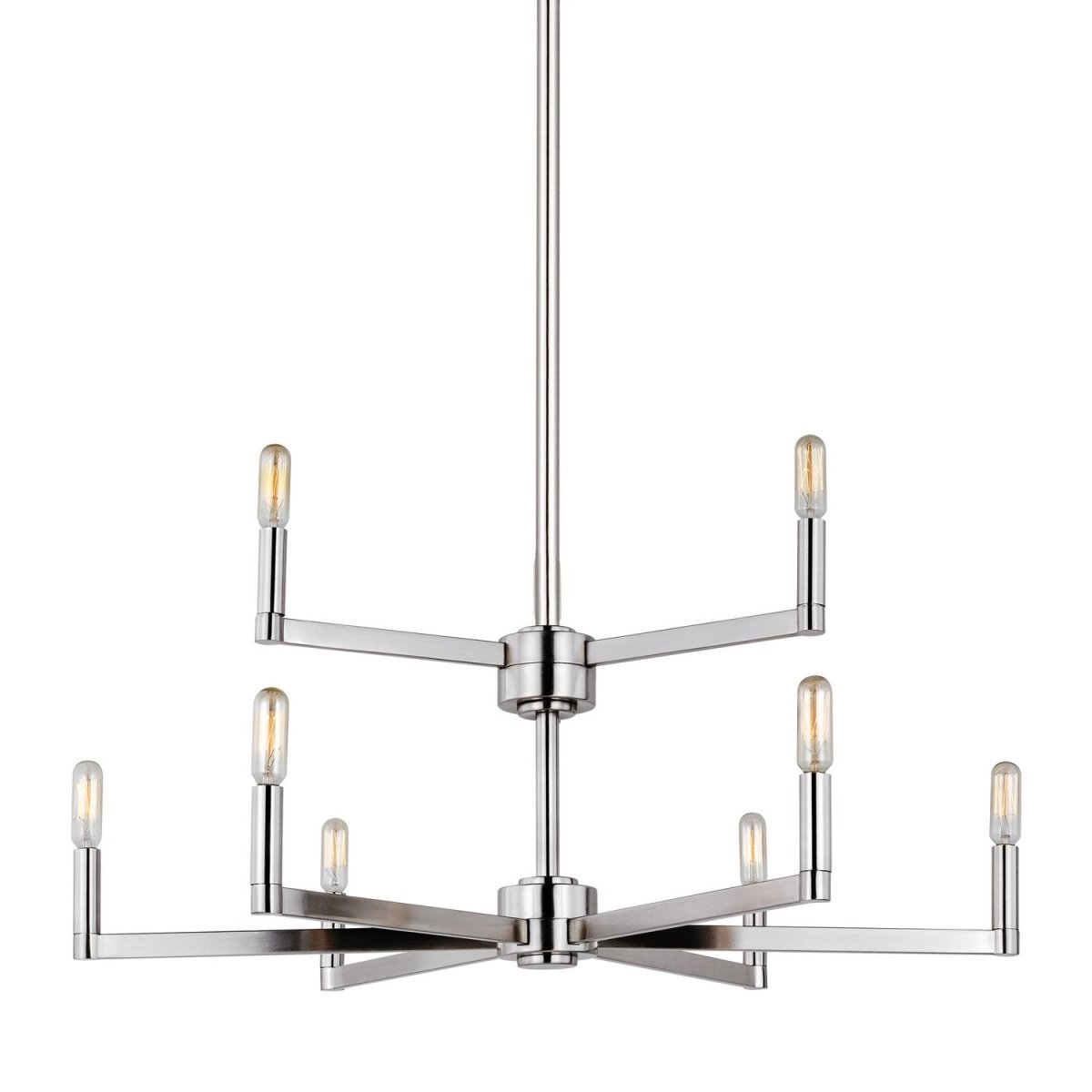 Lustre Fullton - Nickel brossé Transparent 9 by Visual Comfort Studio | Luminaires & cie