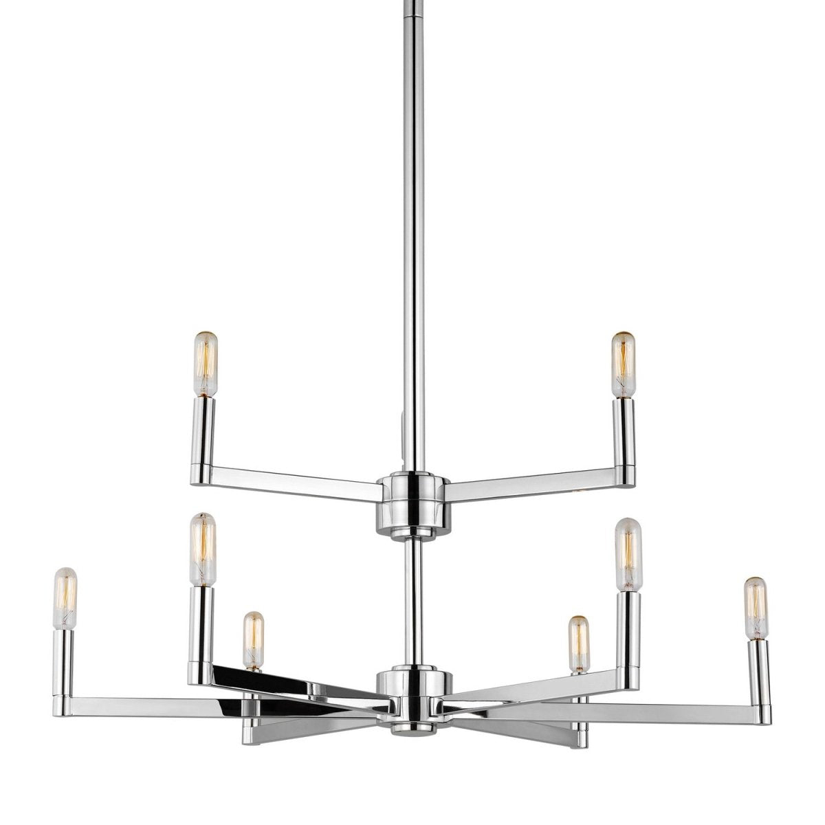 Lustre Fullton - Nickel brossé Transparent 9 by Visual Comfort Studio | Luminaires & cie