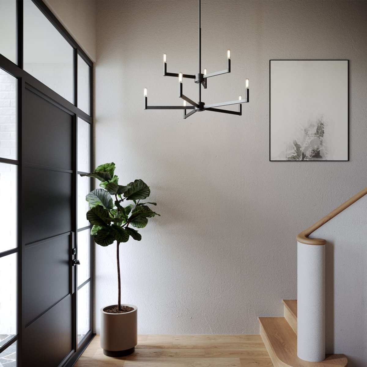 Lustre Fullton - Nickel brossé Transparent 9 by Visual Comfort Studio | Luminaires & cie