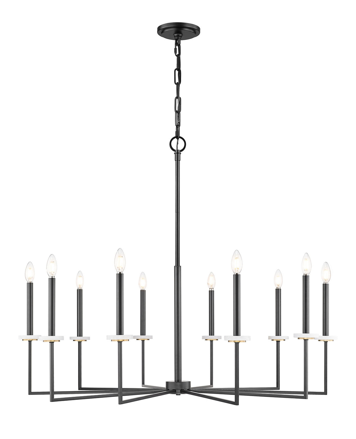Lustre Gaultier Noir mat + Or moderne, 44 3/4", 45 1/4" – Z-Lite