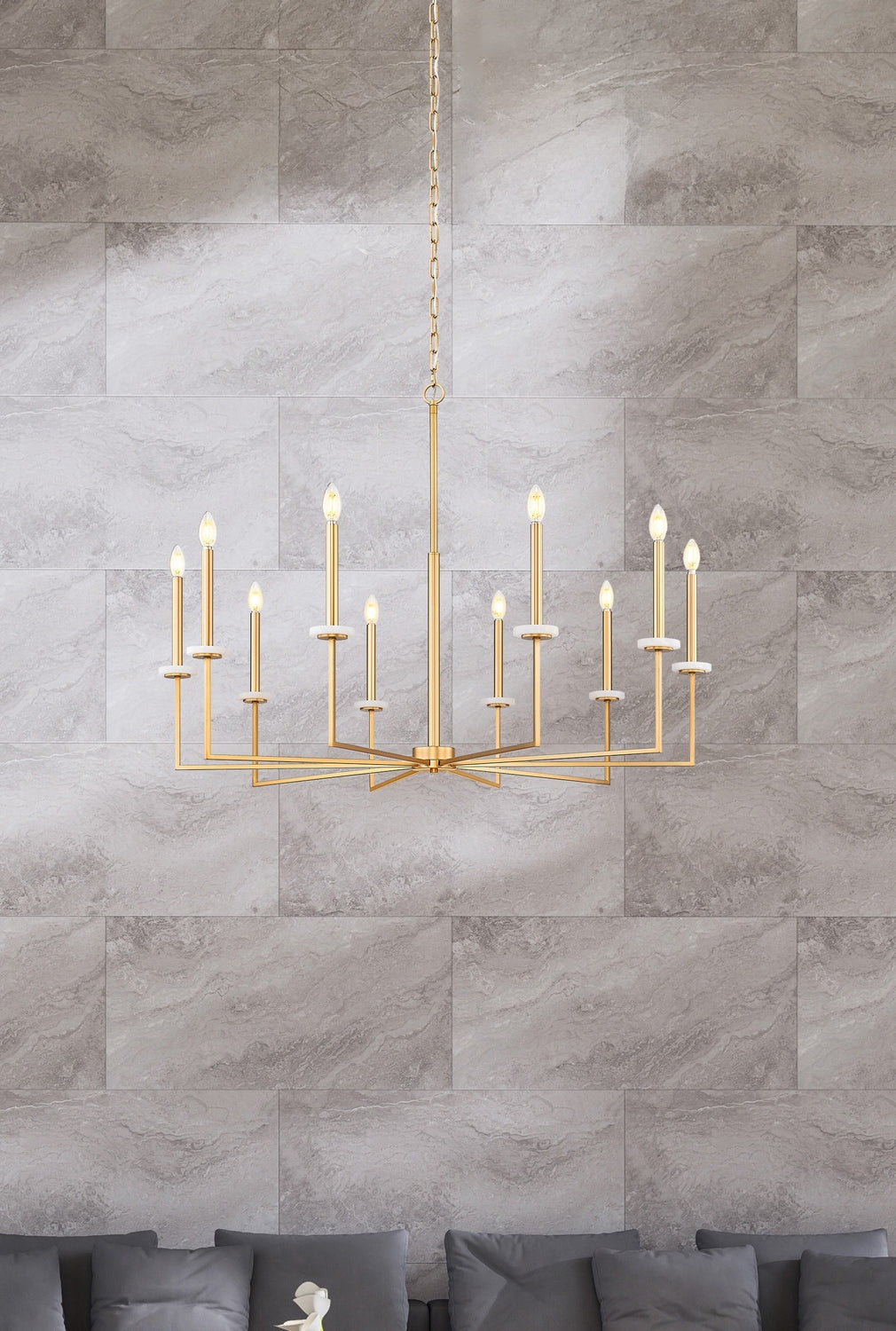 Lustre Gaultier Or moderne, 44 3/4", 45 1/4" – vue 7