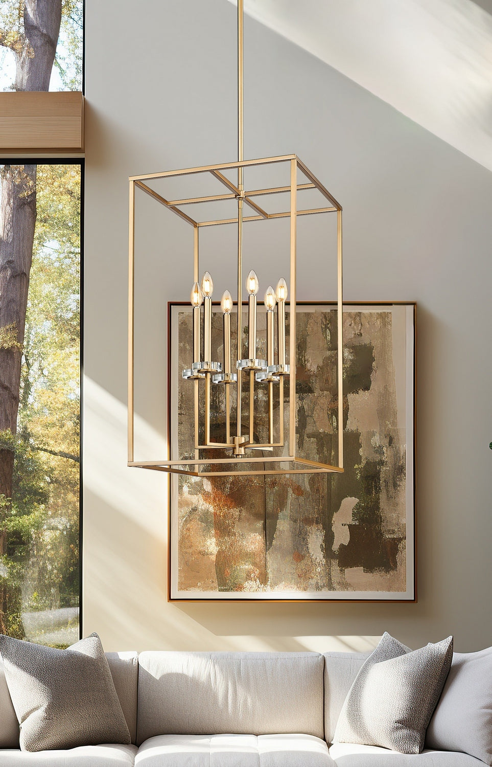 Lustre Gaultier Or moderne, 18", 32 3/4" – vue 8