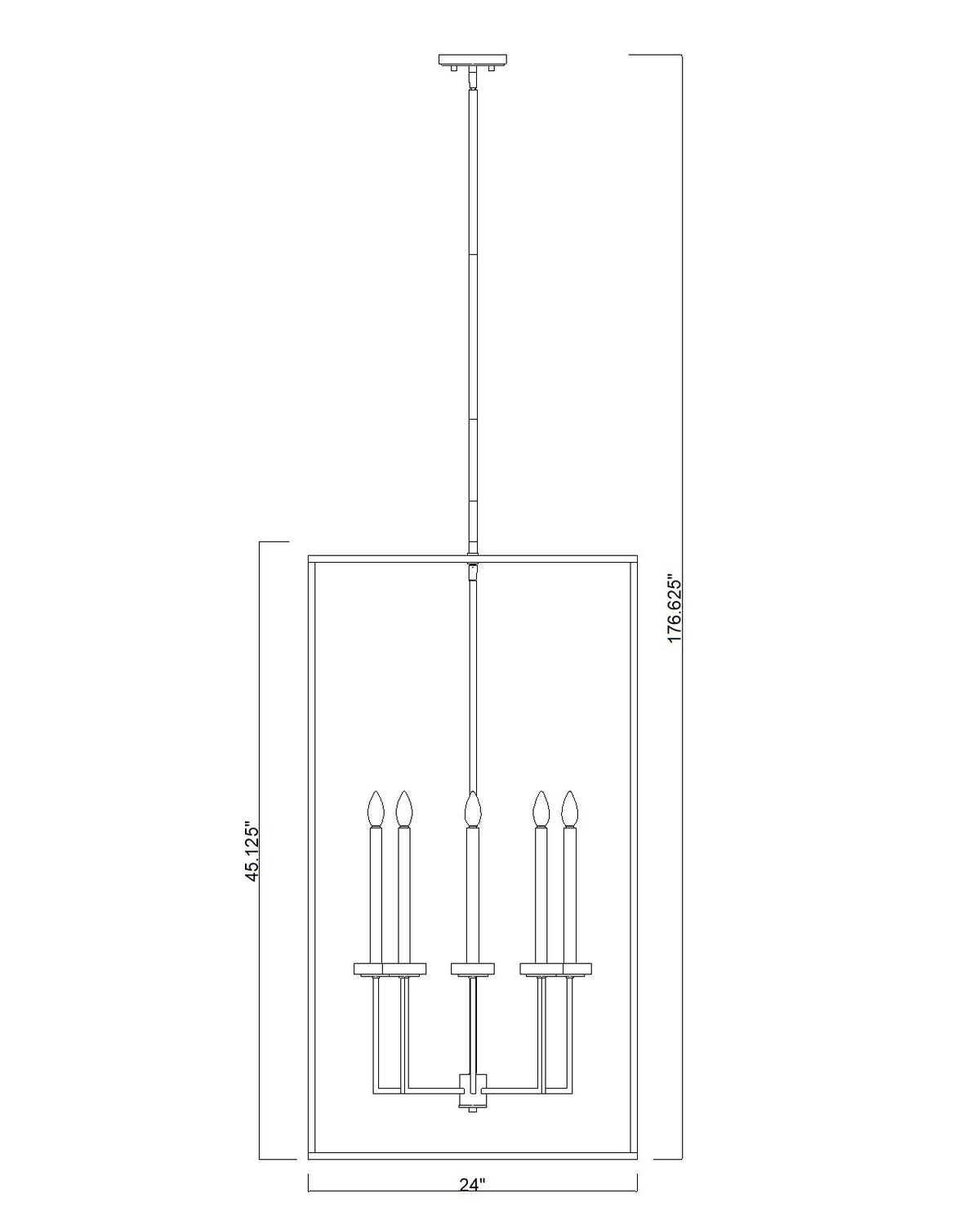 Lustre Gaultier Noir mat + Or moderne, 24", 45 1/4" – vue 6
