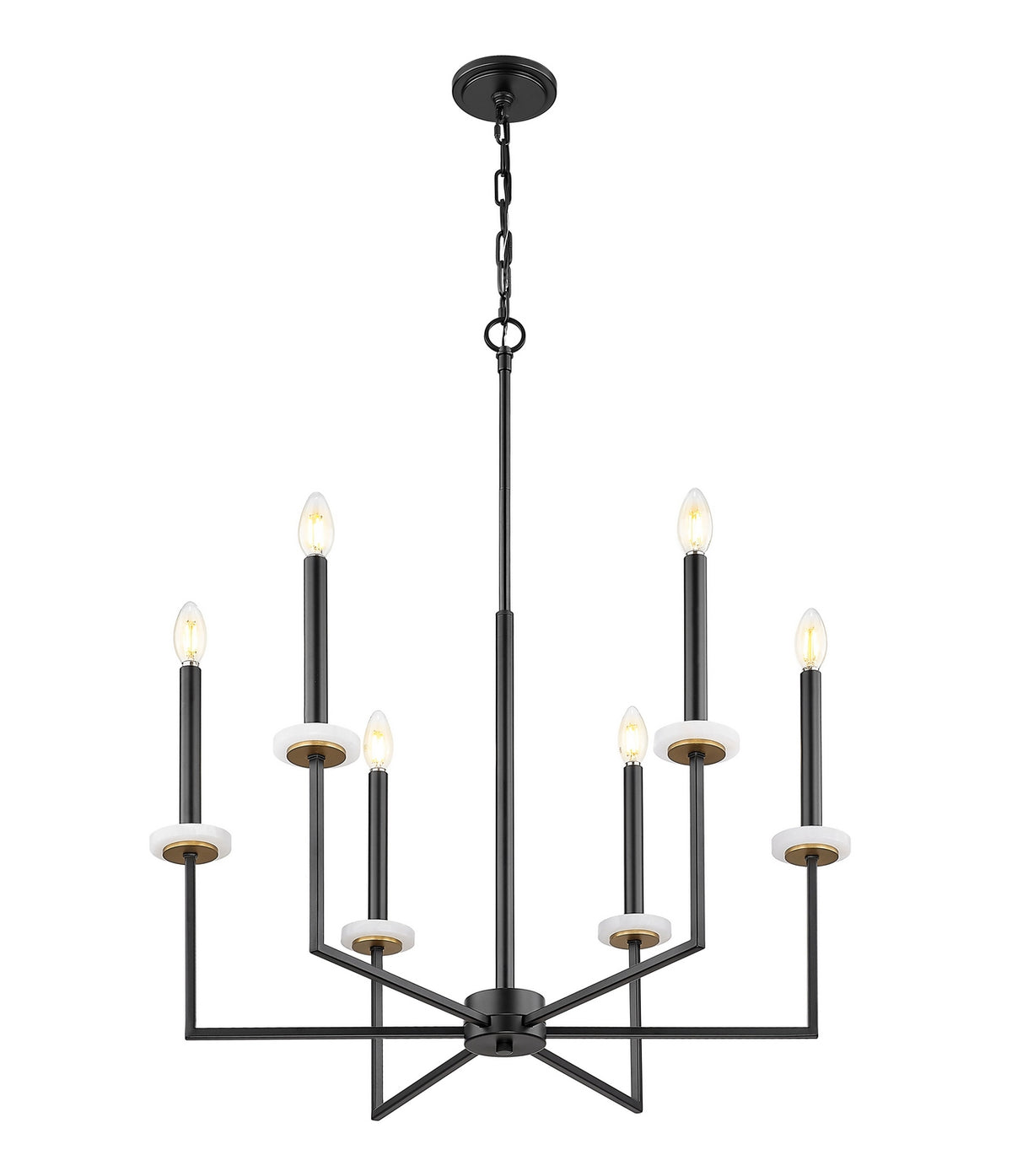 Lustre Gaultier Noir mat + Or moderne, 27 1/4", 33 1/4" – vue 3