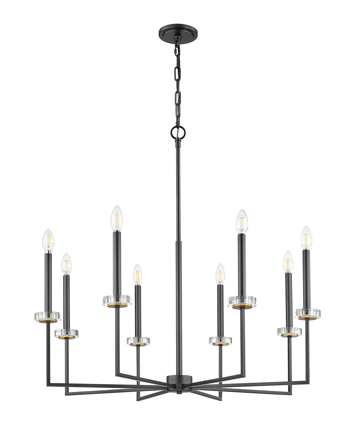 Lustre Gaultier Noir mat + Or moderne, 35 1/4", 45 1/4" – vue 5