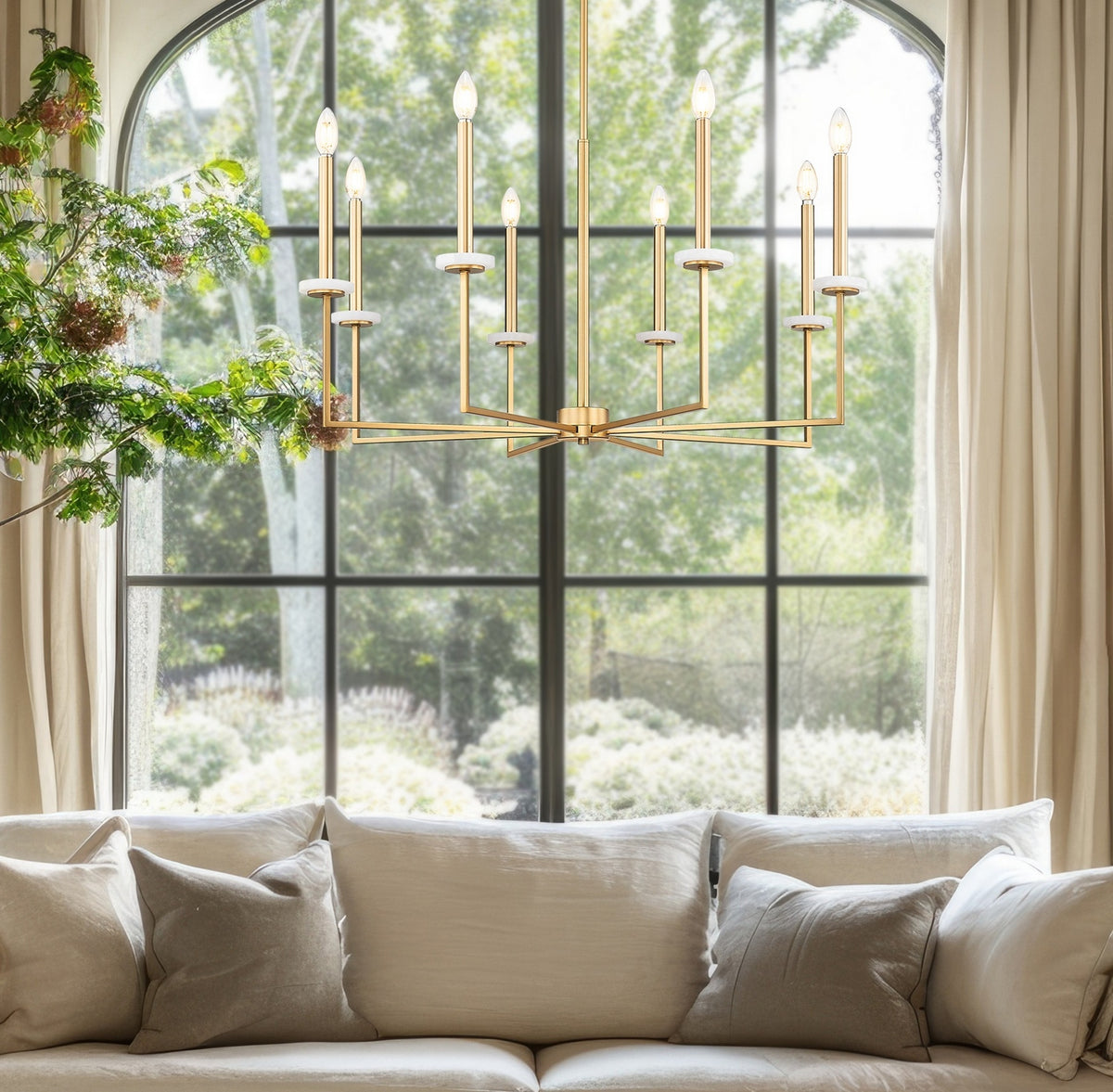 Lustre Gaultier Or moderne, 35 1/4", 45 1/4" – vue 8