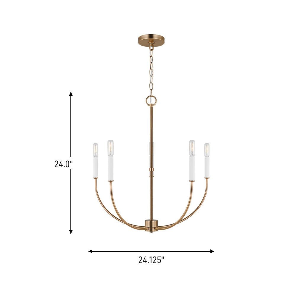 Lustre Greenwich - Nickel brossé 32" by Visual Comfort Studio | Luminaires & cie