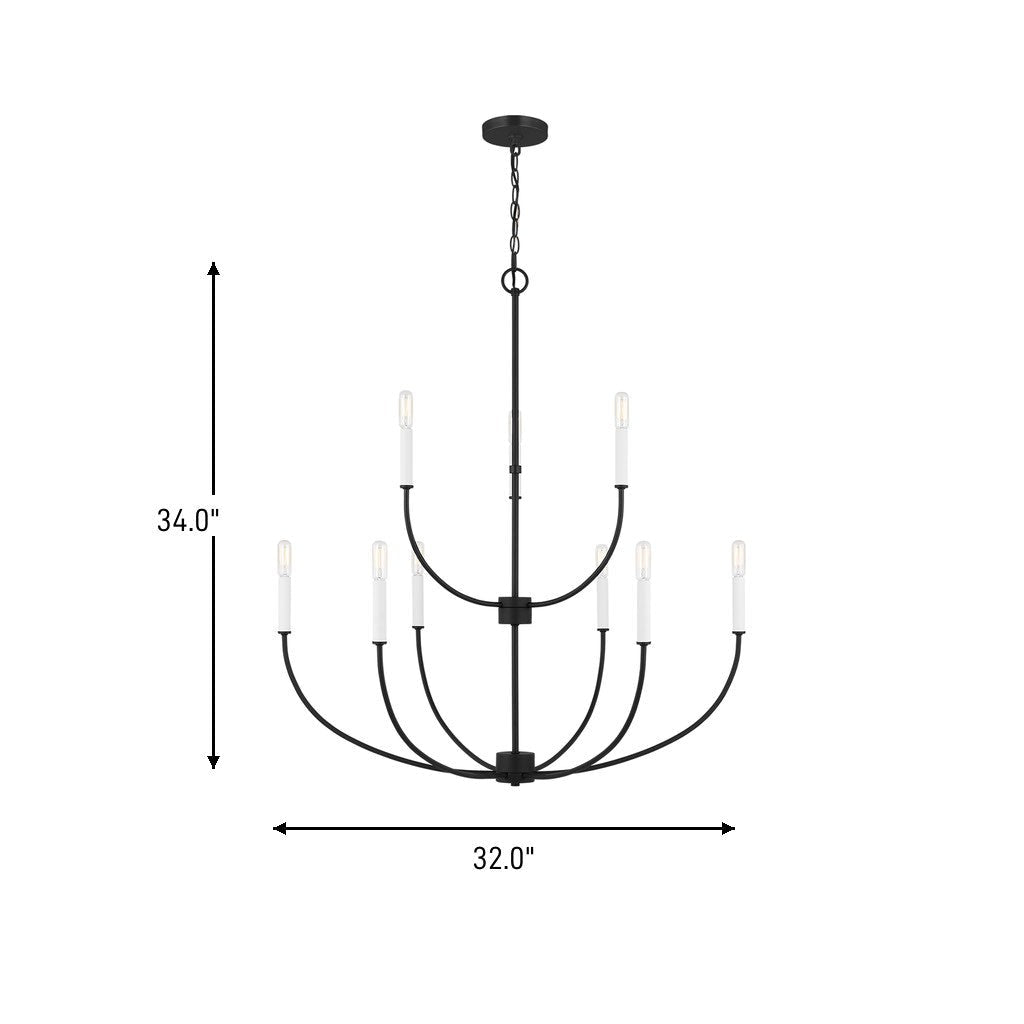 Lustre Greenwich - Nickel brossé 32" by Visual Comfort Studio | Luminaires & cie
