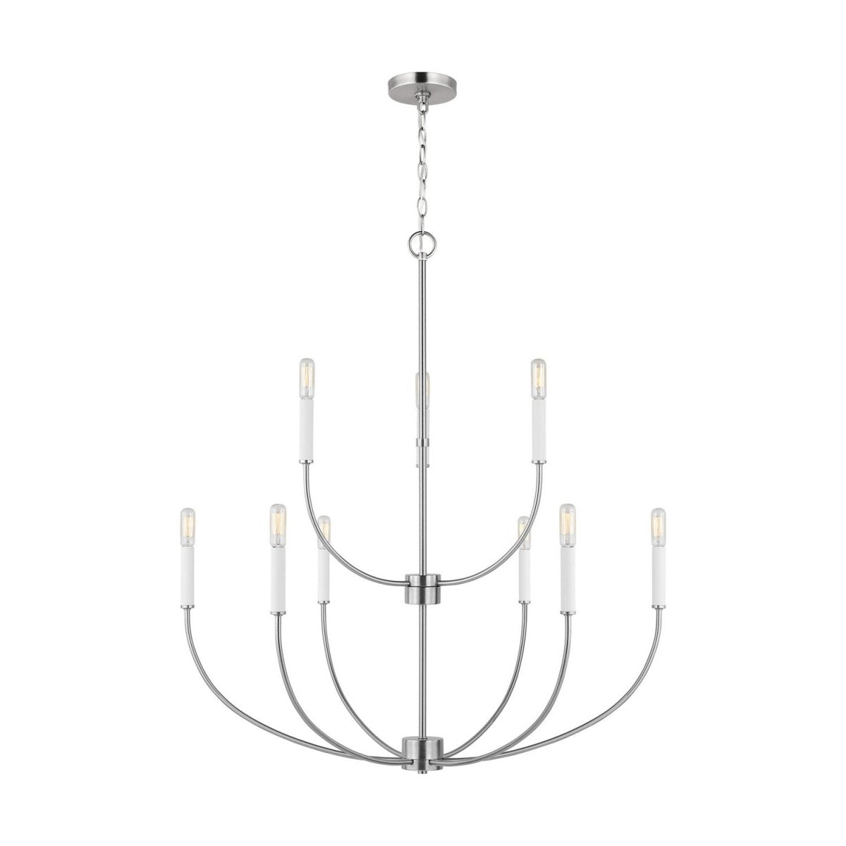 Lustre Greenwich - Nickel brossé 32" by Visual Comfort Studio | Luminaires & cie