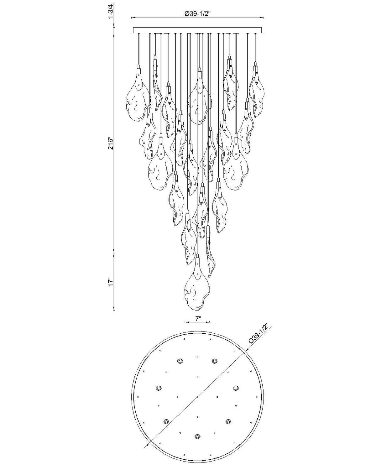 Lustre Jateo Nickel poli – vue 2
