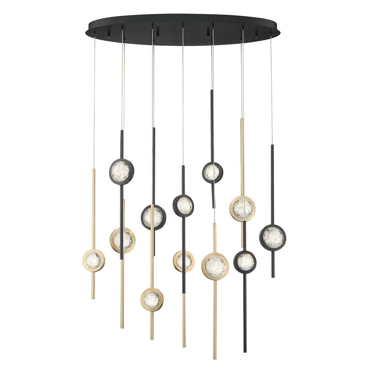 Lustre linéaire Barletta Or-Noir mélangé, 37 1/2" – vue 2