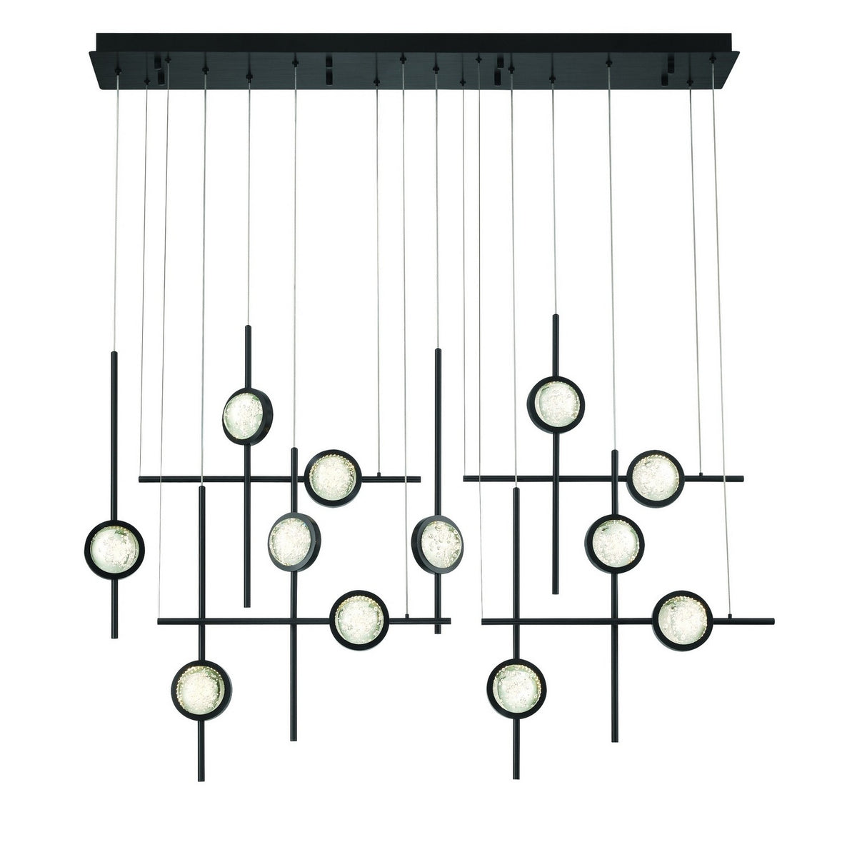 Lustre linéaire Barletta Noir anodisé, 53" – Eurofase