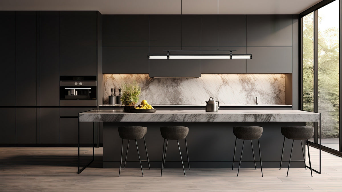 Lustre linéaire Benoit Noir mat, 56" – vue 7