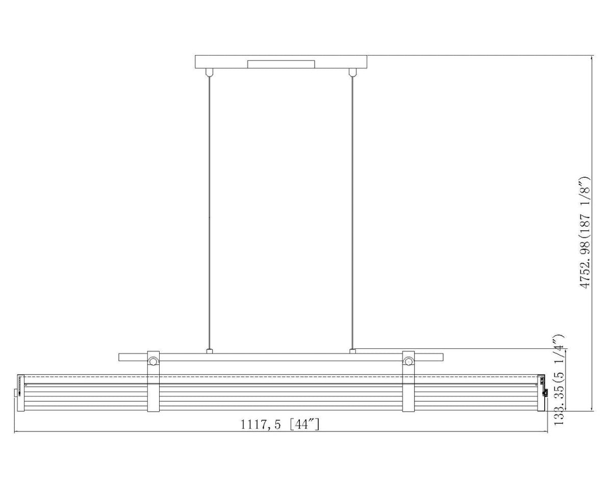 Lustre linéaire Benoit - Or moderne 56" by Z-Lite | Luminaires & cie