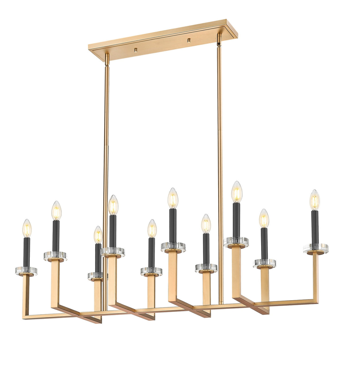 Lustre linéaire Gaultier Or moderne, nombre ampoules 10 – vue 4