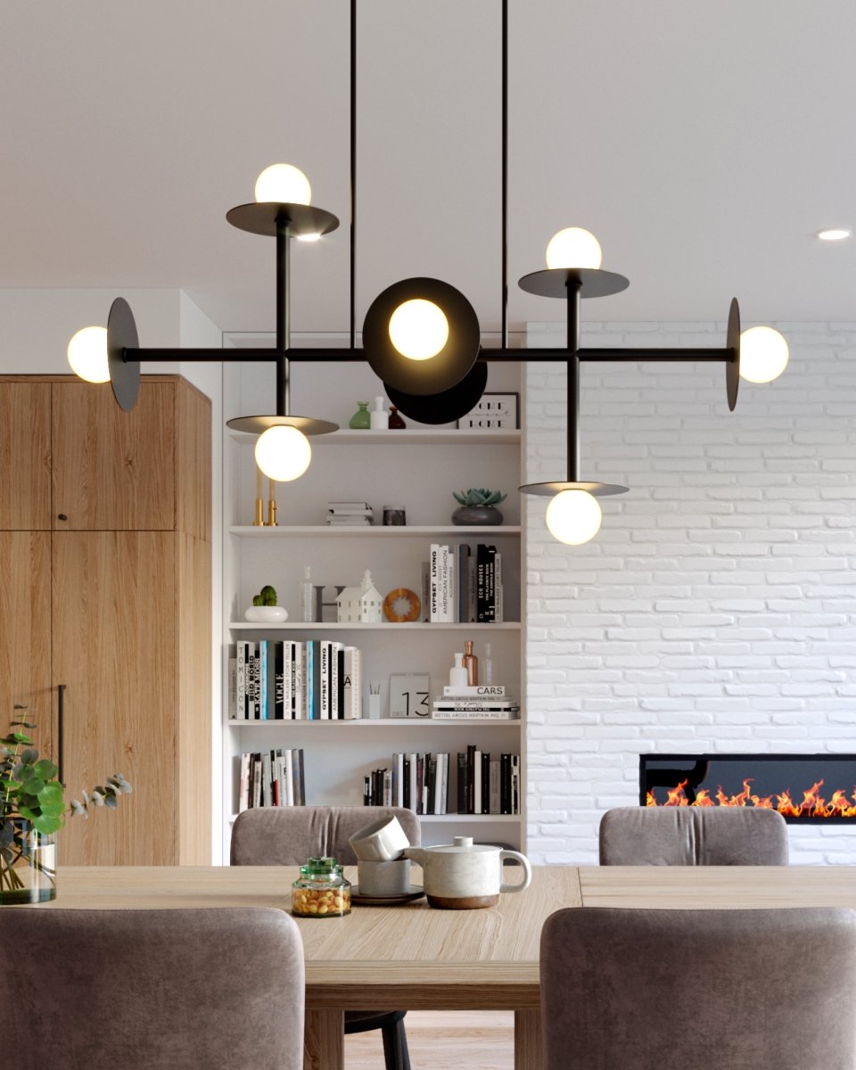 Lustre linéaire Nodes - Noir minuit by Visual Comfort Studio | Luminaires & cie