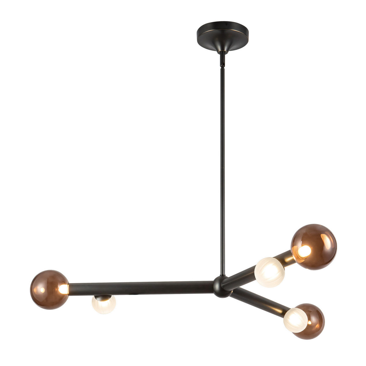 Lustre linéaire Reese Bronze urbain, Verre ambre, 41" – Kuzco Lighting