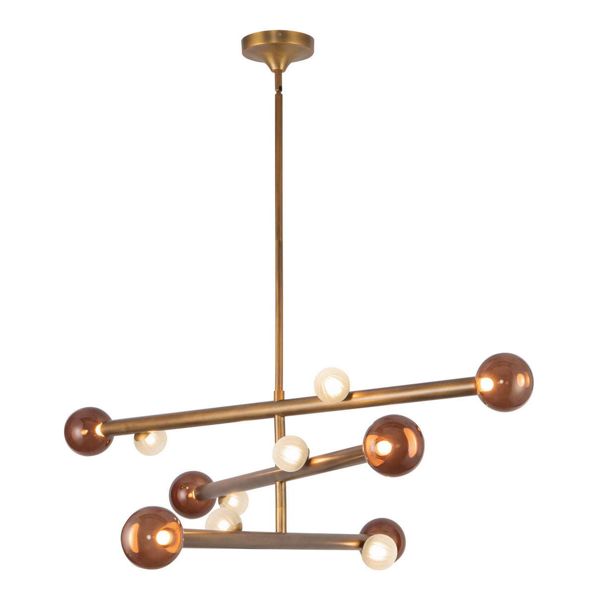Lustre linéaire Reese Laiton vintage, Verre ambre, 47 1/2" – Kuzco Lighting