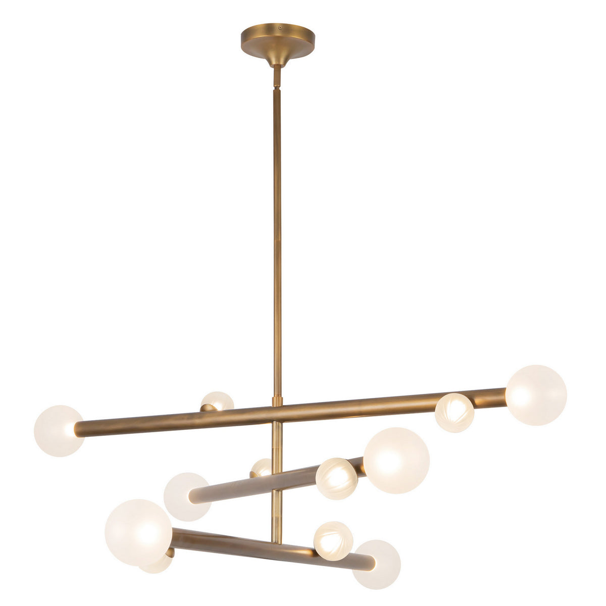 Lustre linéaire Reese Laiton vintage, Verre opale, 47 1/2" – Kuzco Lighting