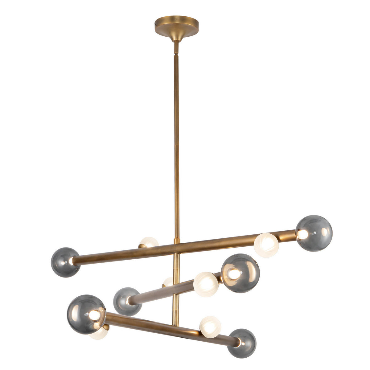 Lustre linéaire Reese Laiton vintage, Verre fumé, 47 1/2" – Kuzco Lighting