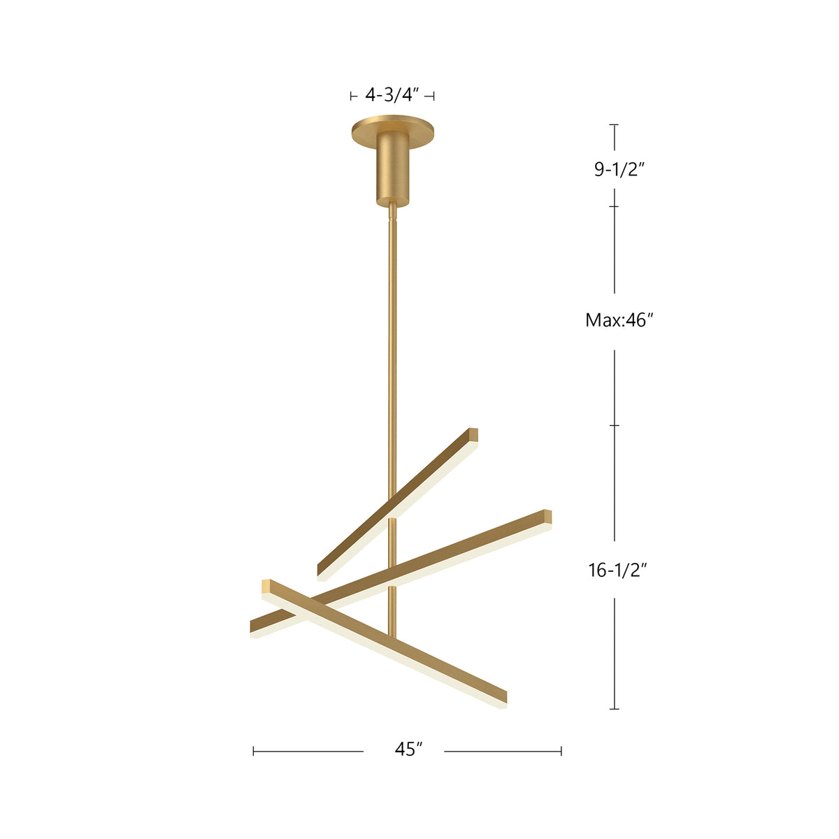 Lustre linéaire Vega Nickel brossé, 45" – vue 4