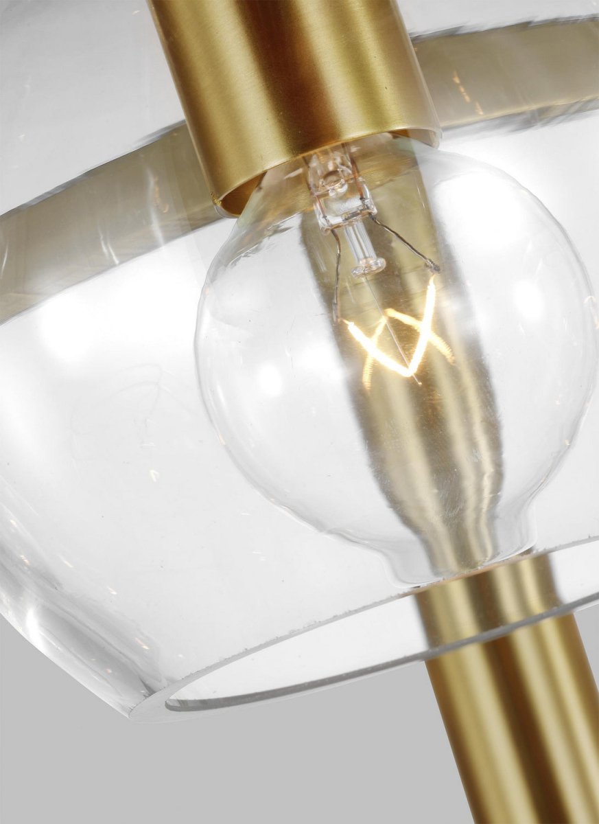 Lustre Londyn - Laiton bruni avec verre opalin blanc 12 by Visual Comfort Studio | Luminaires & cie
