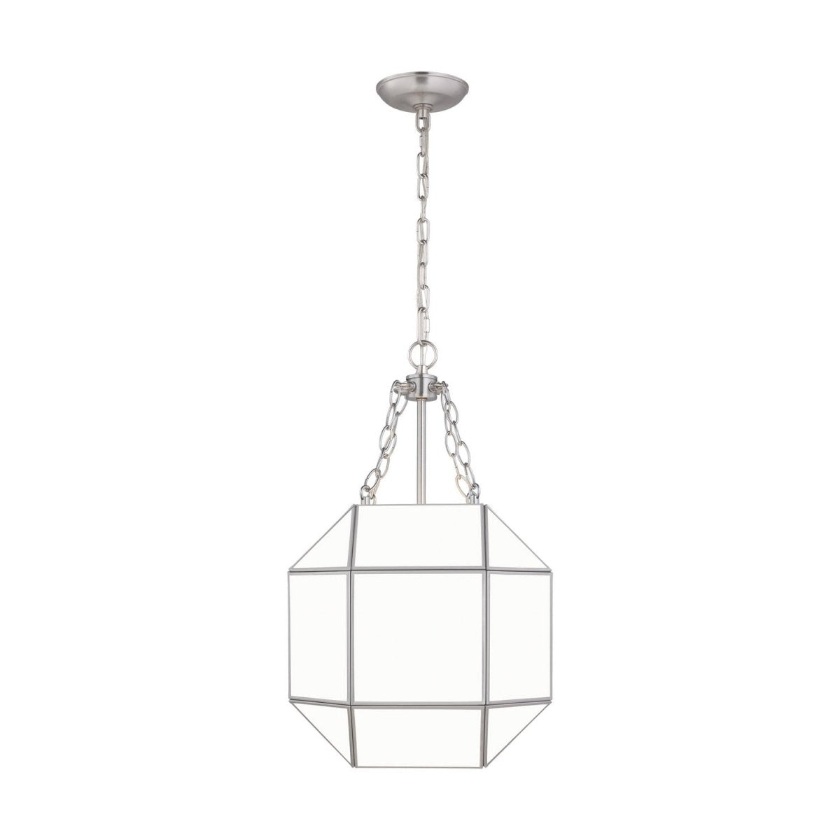 Lustre Morrison - Nickel brossé Blanc mat 13 1/2" by Visual Comfort Studio | Luminaires & cie