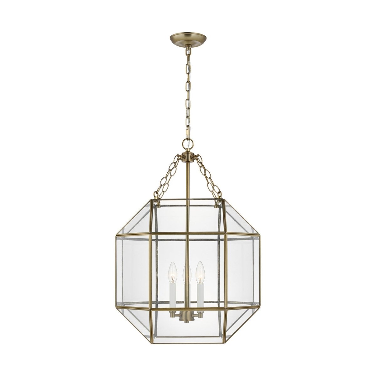 Lustre Morrison - Laiton satiné Transparent 18 1/2" by Visual Comfort Studio | Luminaires & cie