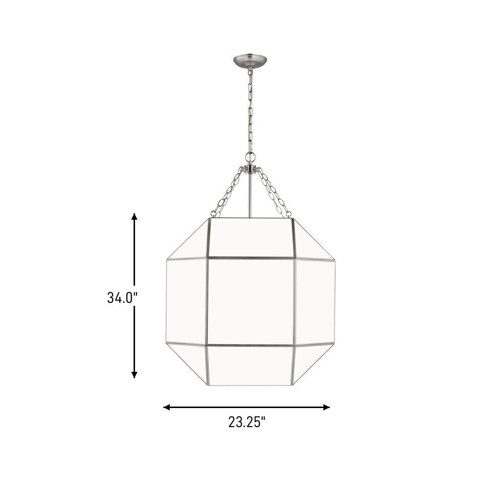 Lustre Morrison - Nickel brossé Blanc mat 23 1/4" by Visual Comfort Studio | Luminaires & cie